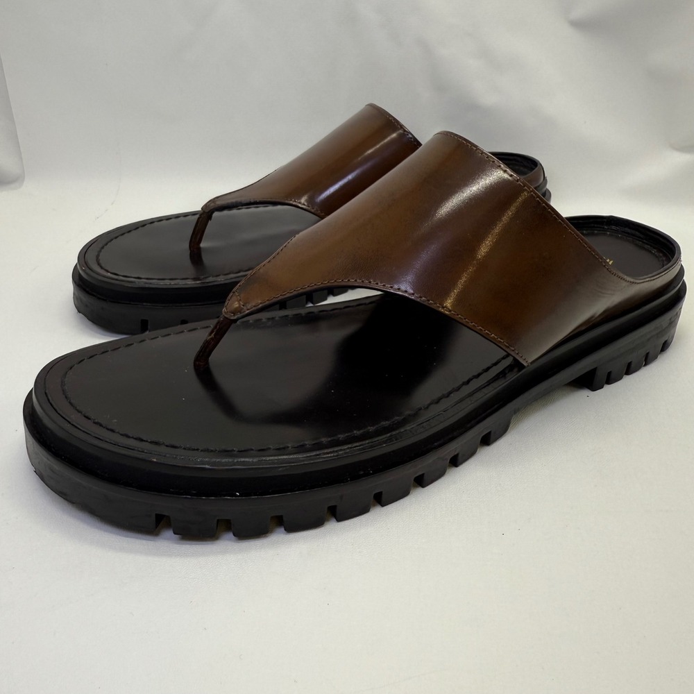 Zara Lug‎ Soles thong slides Track sole Chunky Platform Brown Slides Size 40